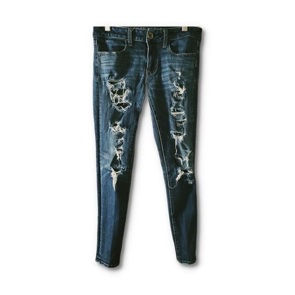 💥175 American Eagle 360 Distressed Super Stretch Ankle Jegging - Picture 2 of 11